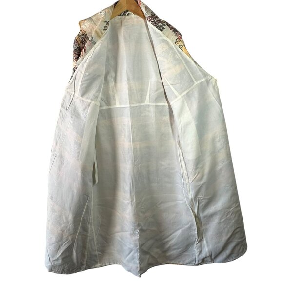 Vintage Japanese Silk Brocade Opera Coat Landscape Kimono Robe OS - Picture 9 of 10